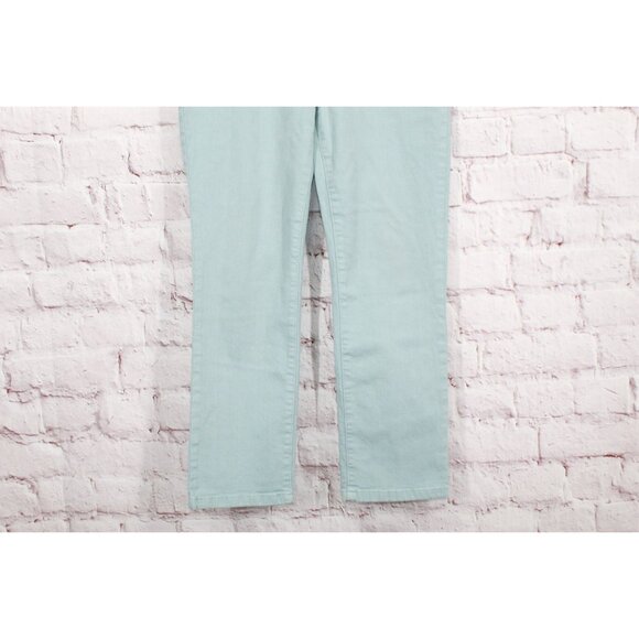 LL Bean True Shape Jeans High Rise Slim Leg Ankle Cotton Light Blue 8 - Picture 3 of 12